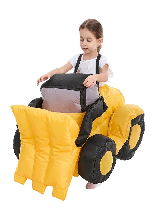 HSCTEK Inflatable Construction Digger Costume Toddler, Blow Up Ride On Tractor Cosplay Kids Child Girls Boys, Riding Truck Halloween Costume Children 4T - Image 2